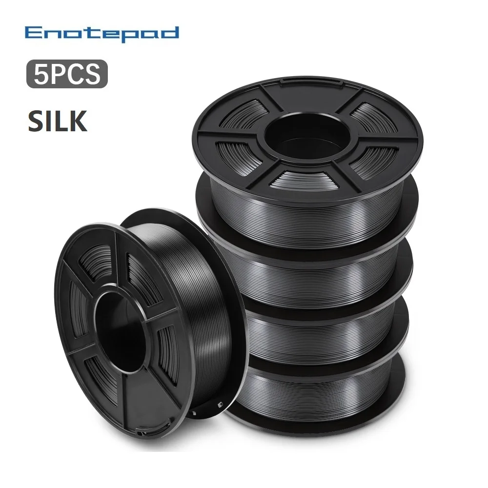 

Enotepad 1.75MM Silk Filament Set 5rolls Per Packs 1.75MM SILK 3D Filaments For 3D Printer Silk Fialment 1KG/Roll