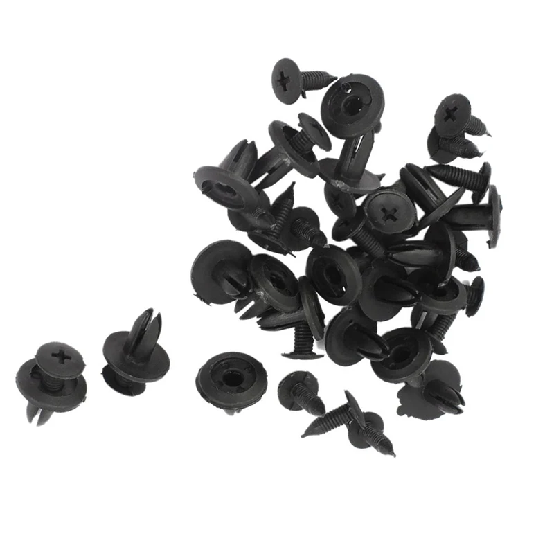 

50pcs Fastener clips 6mm Door Push pins Accessory Black Bumper Closure Fixing