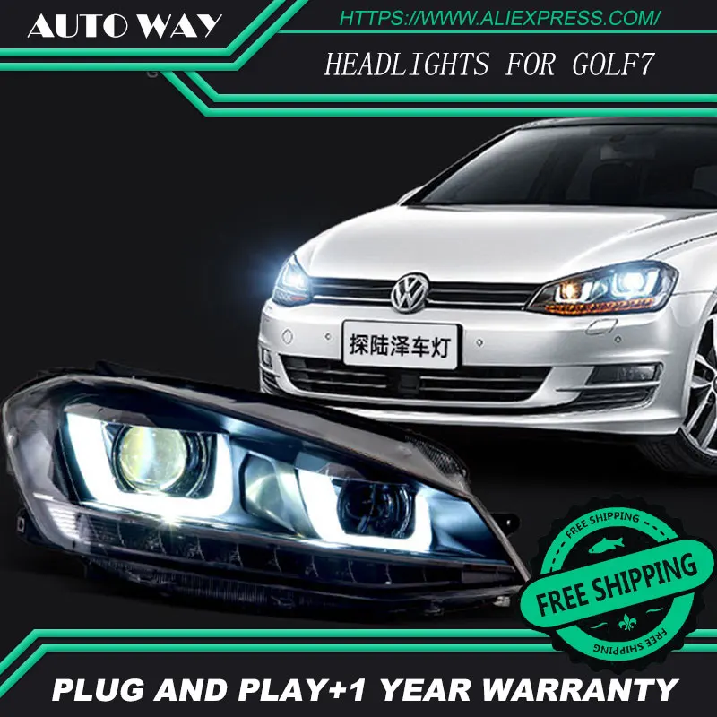 Светодиодный чехол для фар VW Golf 7 Golf7 MK7 2014 2017|car styling led|bi-xenon lensled hid |