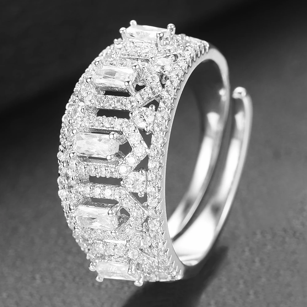 

SisCathy 2PCS Bangle Bracelet/Ring Jewelry Sets Luxury Cubic Zirconia Nigerian Dubai Wedding Women Jewelry Sets boucle d'oreille