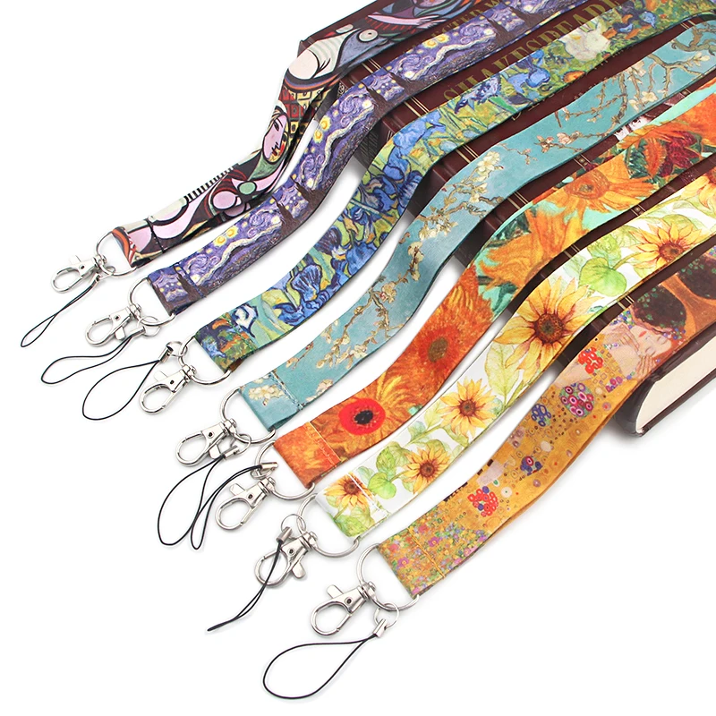 JY156 модные классические шнурки с масляной живописью Ван Гога для ключей шейный