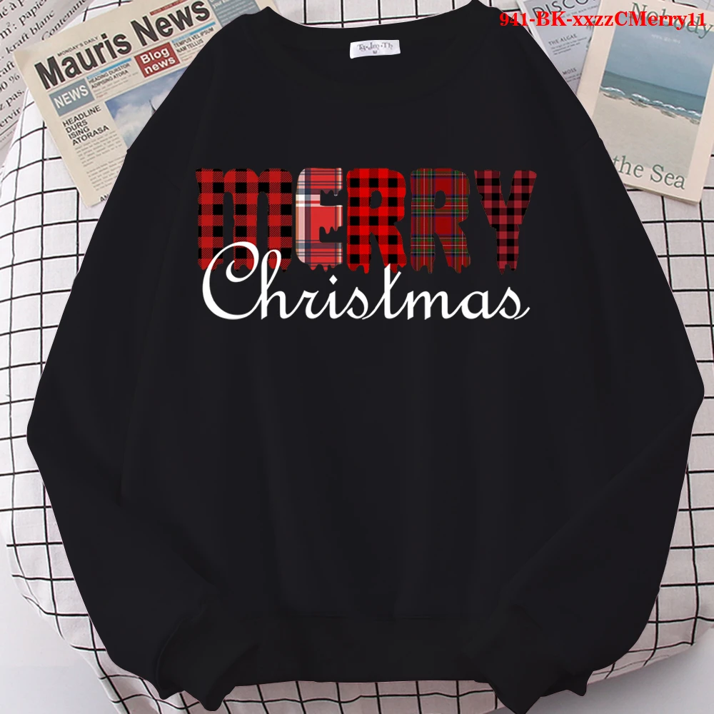 

MERRY Christmas Plus Size Hoodies Women Men O-Neck Sweatshirts Oversized Hoodies Fashion Sweatshirts Hoodie Letter Printing 2021