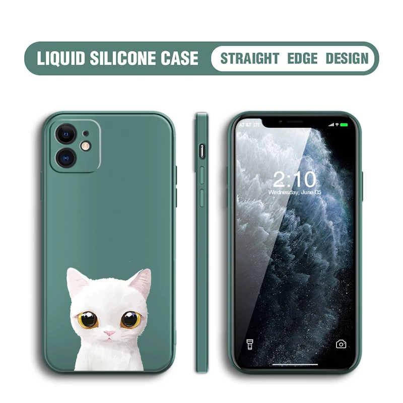 

Luxury Square Silicone Case for iPhone 11 12 13 Pro Max X XR XS SE 2020 8 7 6 6S Plus Mini Phone Cases Back Cover