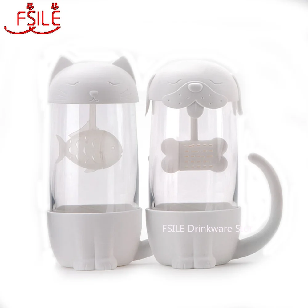 Креативный 300 мл ситечко для чая с кошачьей собакой чашка заварки травы Кружка