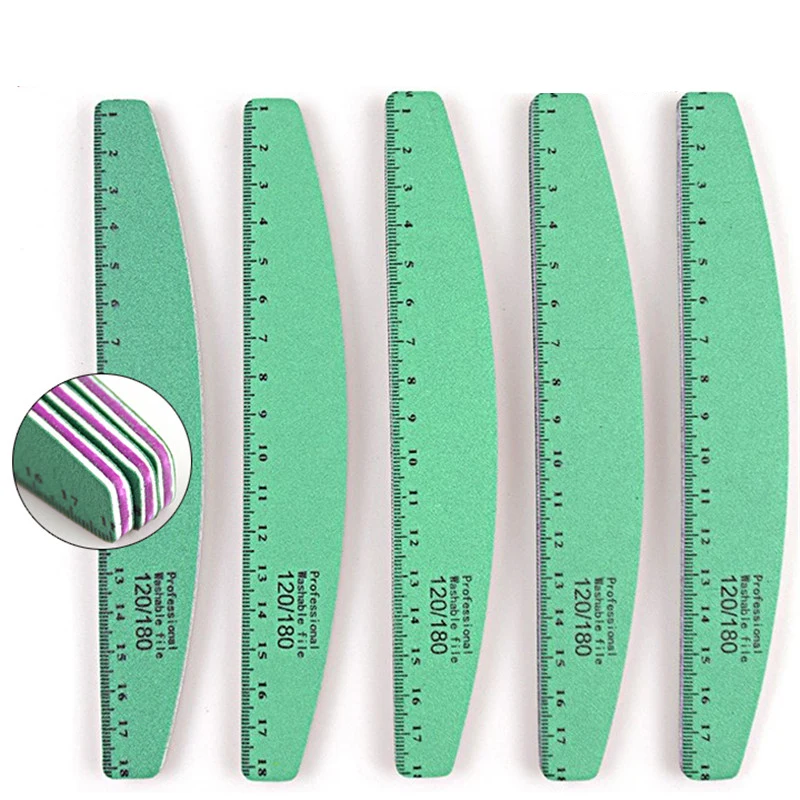 Пилка для ногтей 7 шт. 120/180 зеленая шлифовальный аппарат маникюра | Красота и