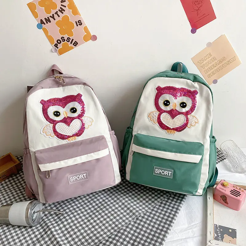 

Школьные сумки средней школы для девочек-подростков, милый рюкзак с совой, женские оксфорды