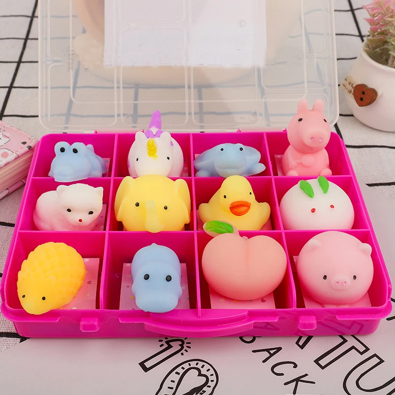 

12Pcs Cute Mochi Toys Mini Slow Rising Squeeze Squishy Soft Animal Party Easter Funny Gifts For Kids Kawaii Stress Relief Toy