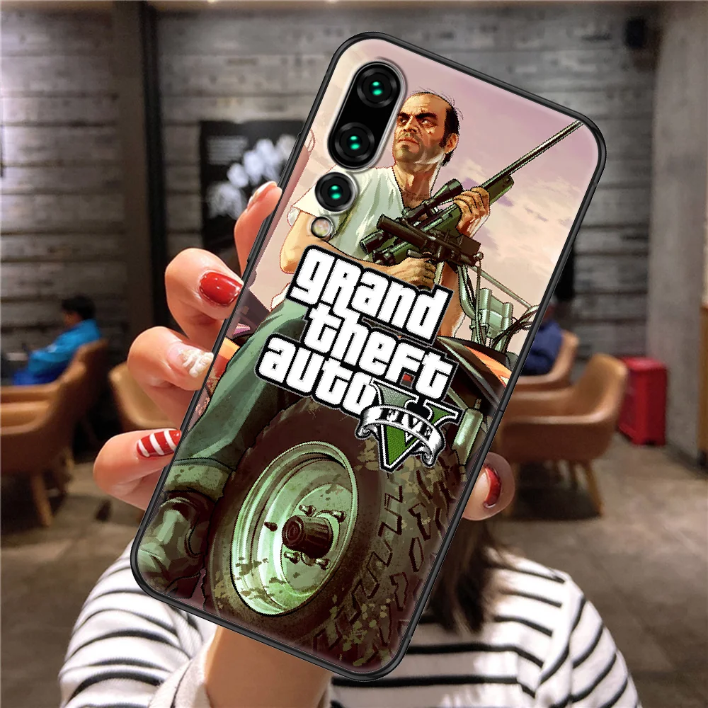Grand Theft Auto GTA GTA5 чехол для телефона Huawei P Mate P10 P20 P30 P40 10 20 Smart Z Pro Lite 2019 черный мягкий