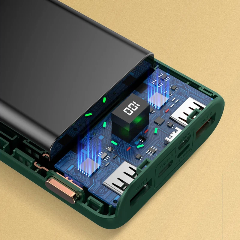 Внешний аккумулятор для мобильного телефона 20000 мАч iPhone 15 Pro Xiaomi Mi Samsung Быстрая