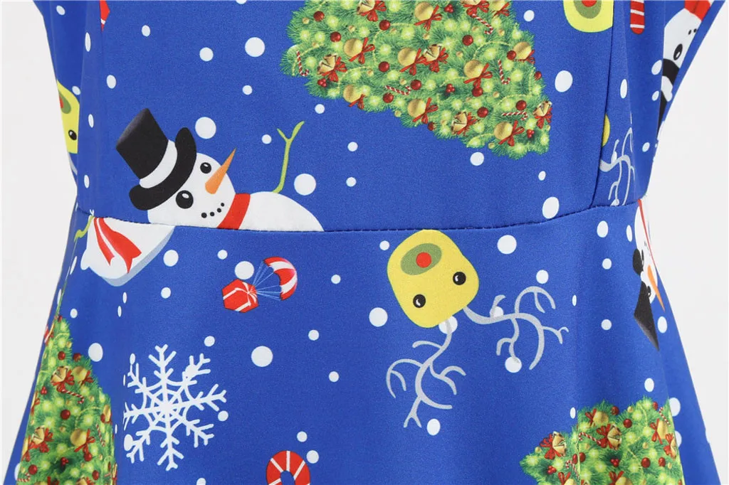 Женское винтажное рождественское платье зимнее с коротким рукавом для