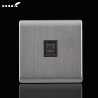 computer wall ethernet socket luxurious satin metal panel electric rj45 data network internet jack cat5 coaxial plug outlet