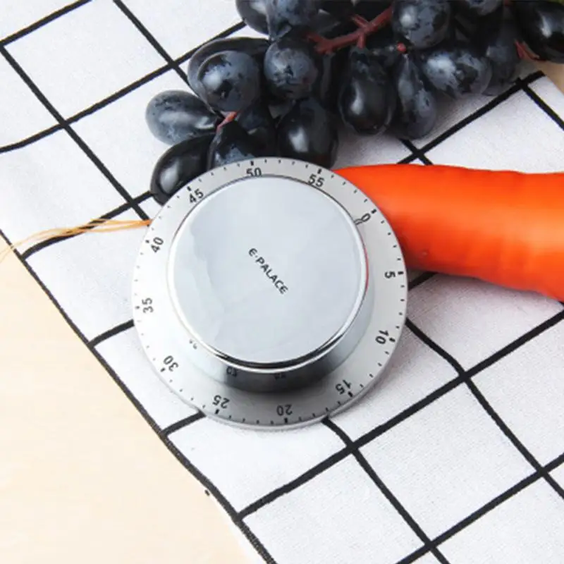 

1pc Round Stainless Steel Kitchen Timer Magnetic Cooking Alarm Clock Reminder Multifunctional Timer Kitchen Gadget Hot Sale New