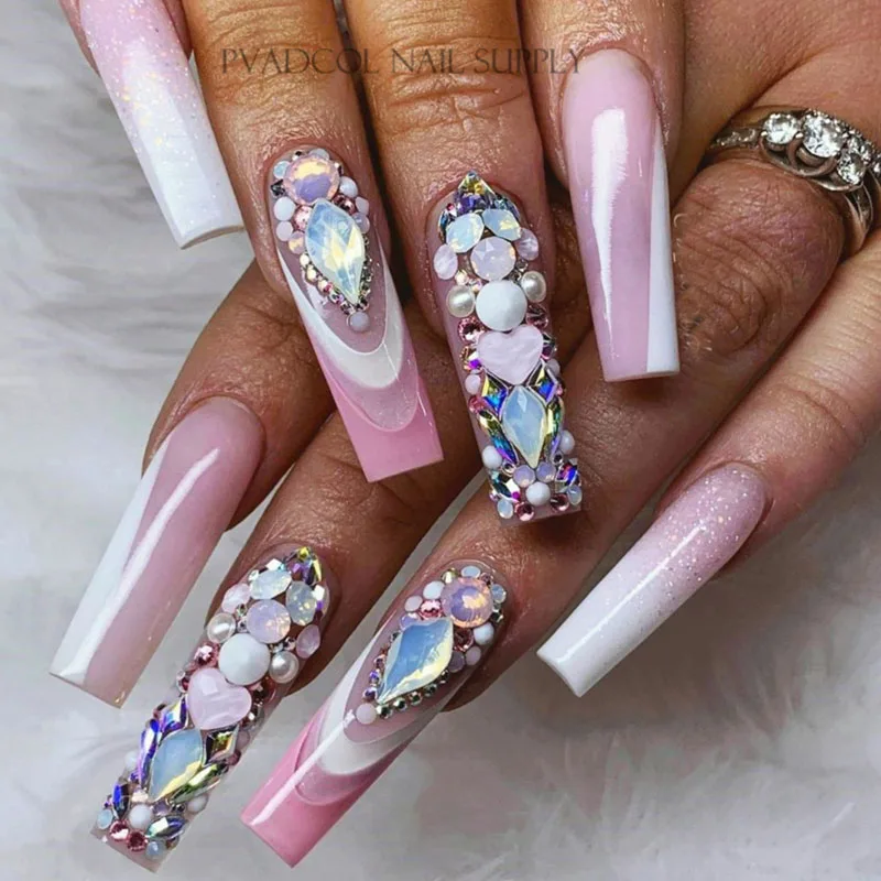 500 шт./пакет предварительно заточенные C изогнутые накладные ногти с