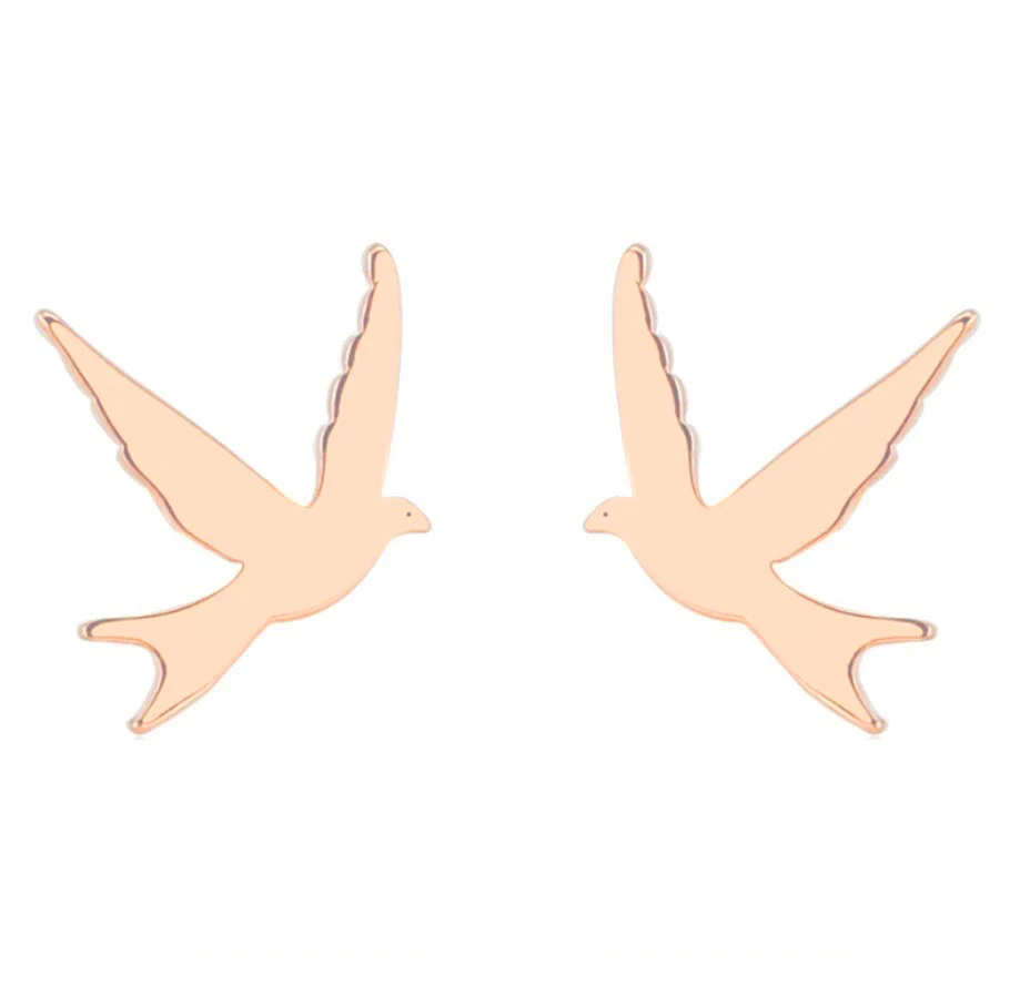 Женские серьги-гвоздики с птицами hferich винтажные серьги из нержавеющей стали