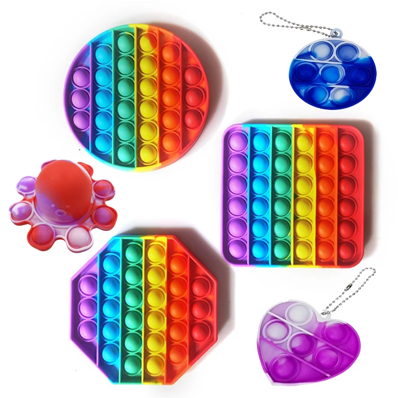 

Push Bubble Fidget Antistress Toys Adult Kids-Unicorn Dinosaur Pop It Fidget Sensory Toy Autism Special Needs Stress Reliever