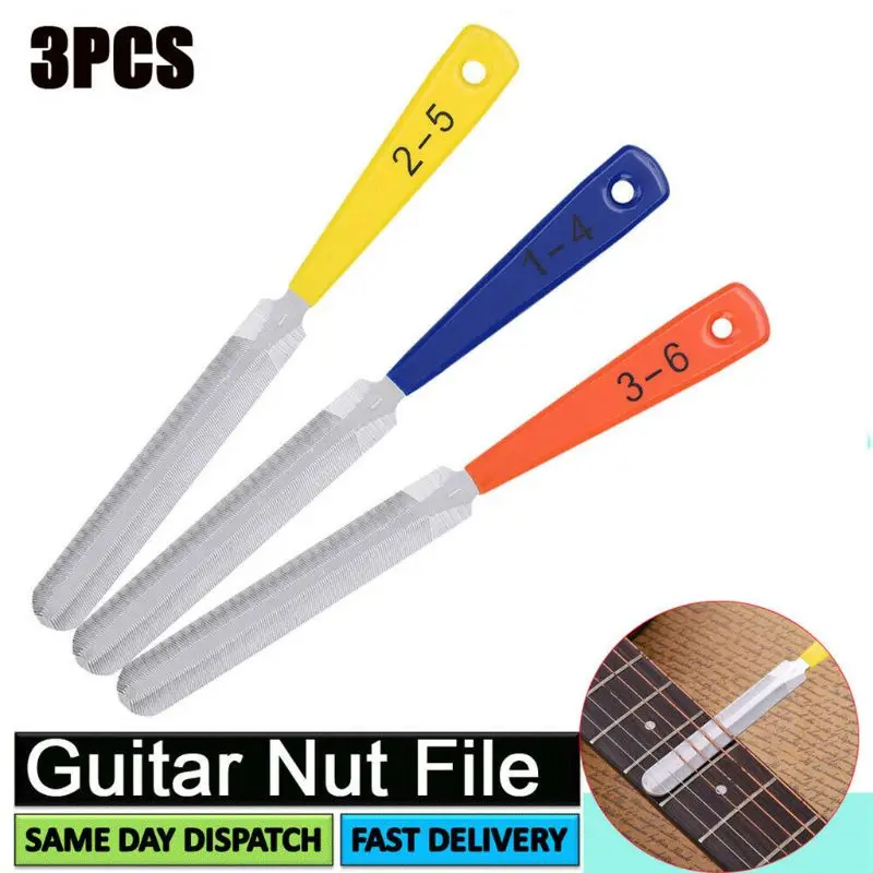 

3pcs/set Guitar Nut Files Fret Crowning Slot Filing Luthier Stringed Instruments Ukulele Luthier Tool