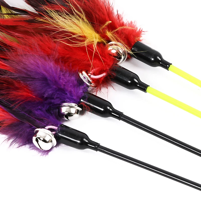 

19.69in Random Color Cat Teaser Wand With Bell Funny Cat Interactive Toys Feather Toy Cat Training Toy Cat Scratch Toy Legendog