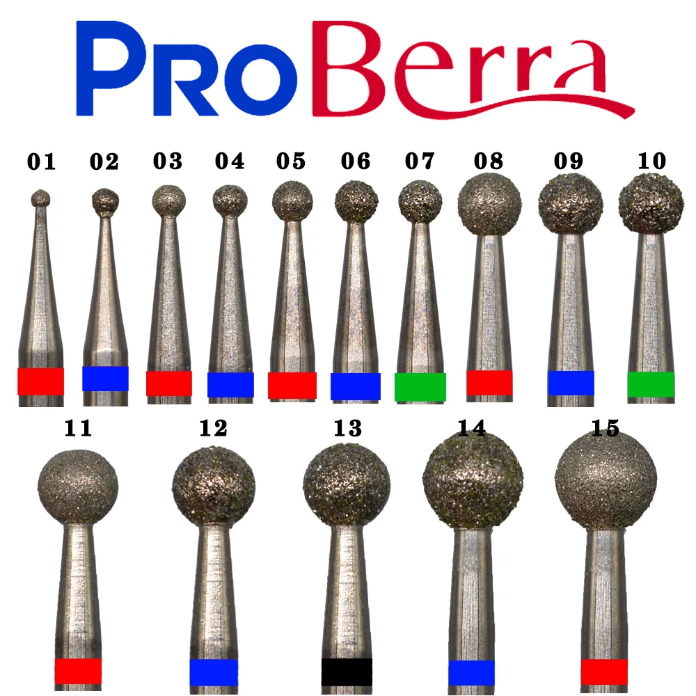 Алмазные фрезы Proberra с круглыми шариками 15 типов аппарат для маникюра и педикюра