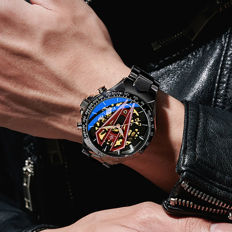 

ORKINA Automatic Mechanical Stainless Steel Strap Man's Wristwatch Full-automatic Top Brand Fashion Waterproof Watches Men