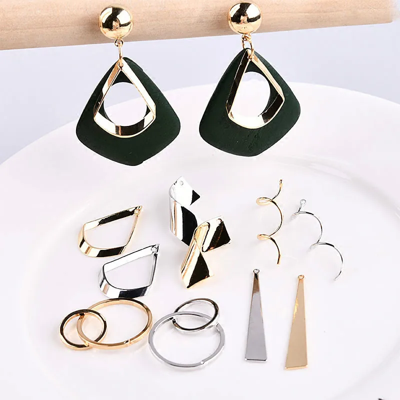 DIY серьга сделанная вручную и ушной орнамент материал желтая медь гальваническое