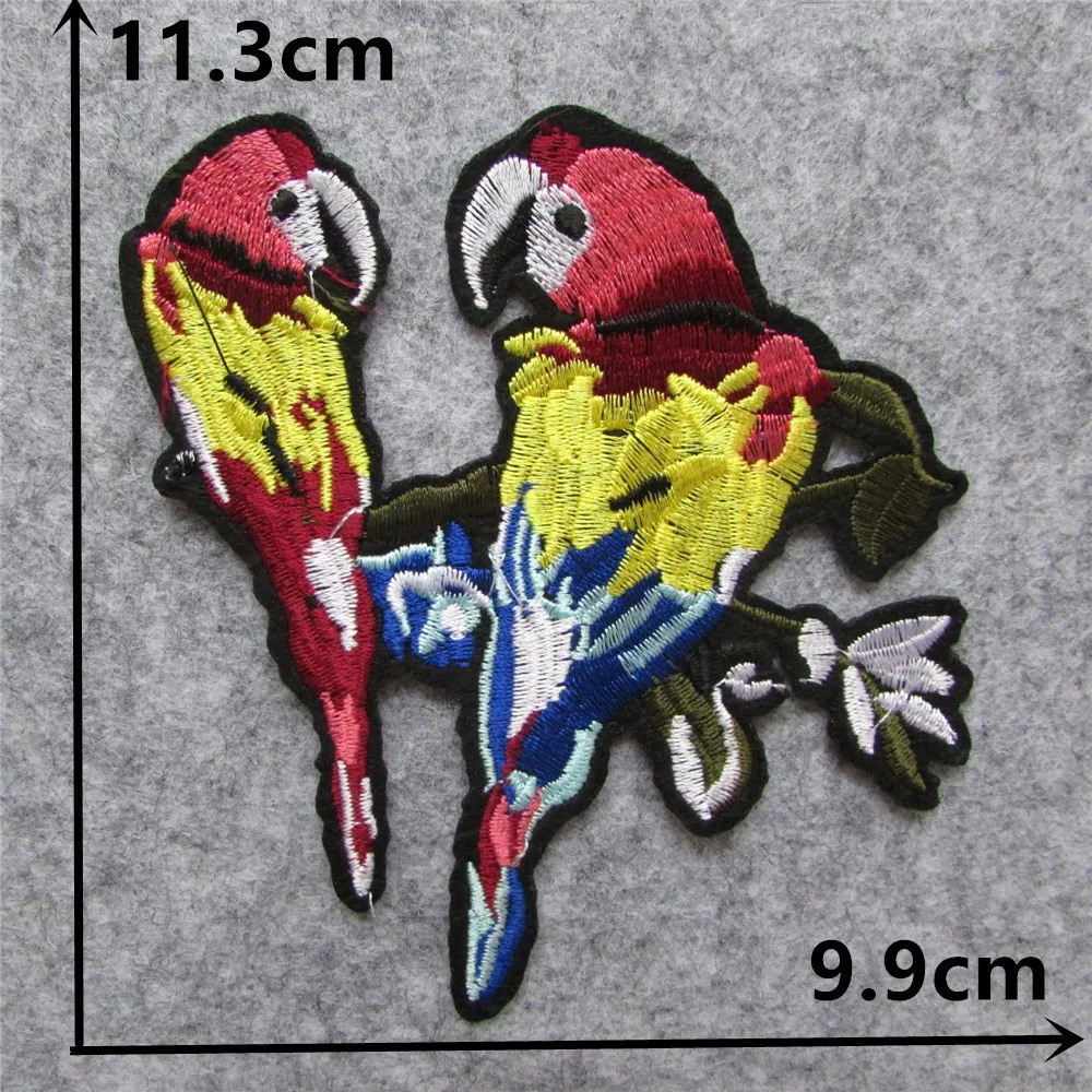 Высококачественная вышитая аппликация в виде попугаев с животными патч для