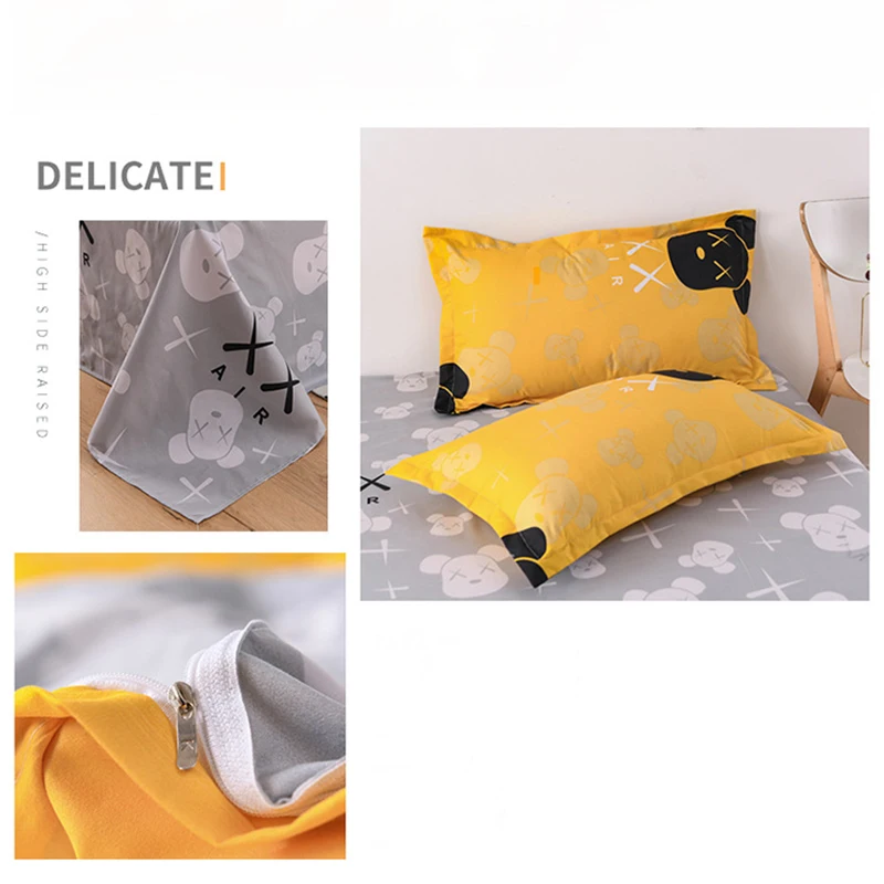 

Home Textile 3/4pcs Polyester Sort Touch Bedding Set A/B Side Lovely Pattern Star Deer Printed Duvet Cover Sheet For Children