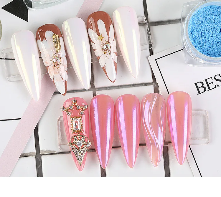 1 г 6 цветов ледяной прозрачный модный зеркальный порошок русалки Хромовый