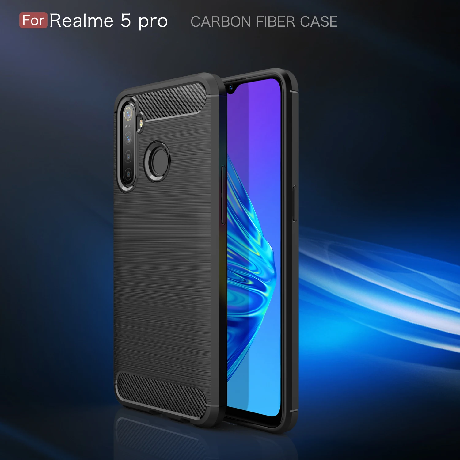 Carbon Fiber Case For Oppo Realme 5 Pro 5Pro High Quality Shockproof Soft TPU Phone Back Cover Q 6.3&quot |