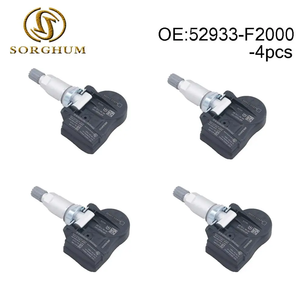 

4pcs 52933-F2000 Tire Pressure Sensor TPMS 52933F2000 Fits For Hyundai Elantra I30 I30 Fastback Kia Optima Niro 2018-2022