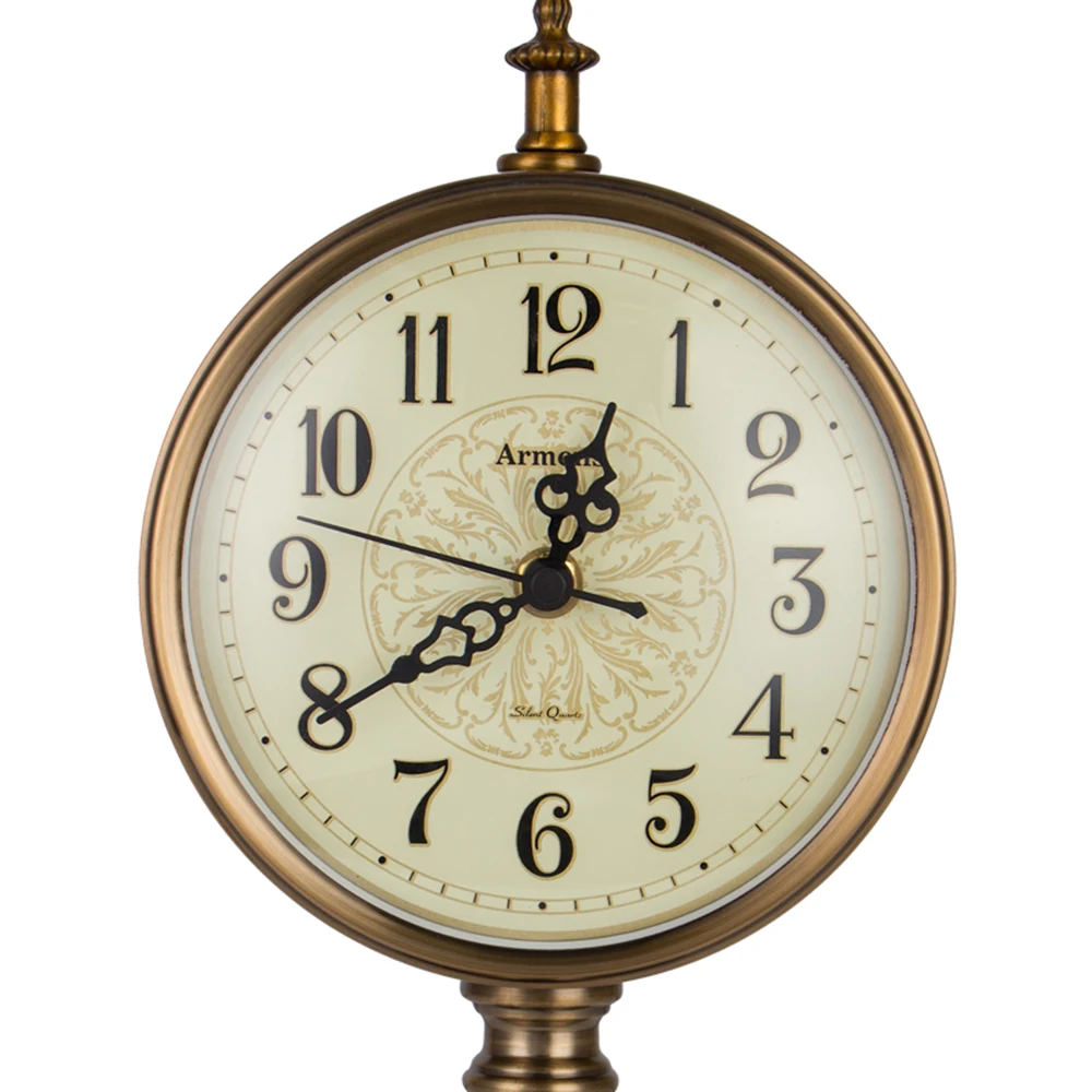 Table Clock Vintage Desk Art Gold Glass Design Non-Slip Base Silence Scanning Living Room Home Decoration | Дом и сад