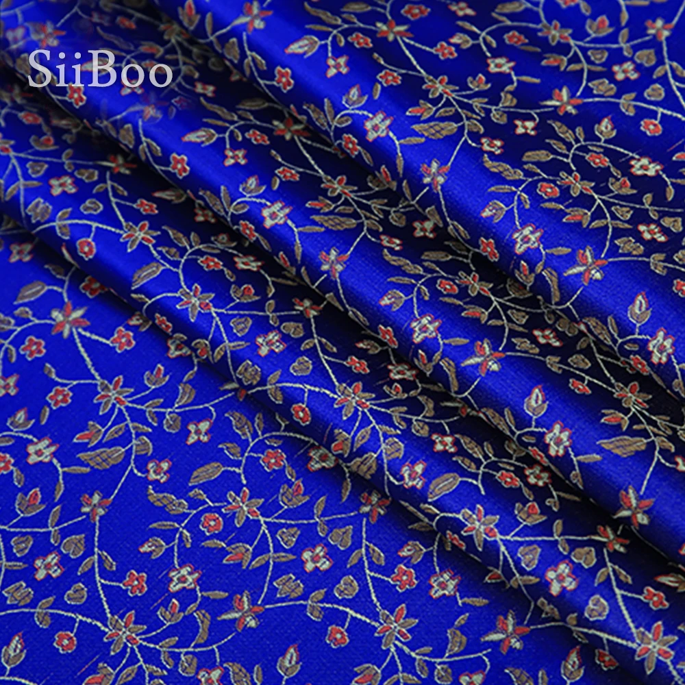 Элегантная жаккардовая ткань в пасторальном стиле оранжевого и синего цветов