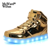 size 26 41 children luminous sneakers led shoes with light up sole glowing shoes for kids boys girls basket led slippers tenis