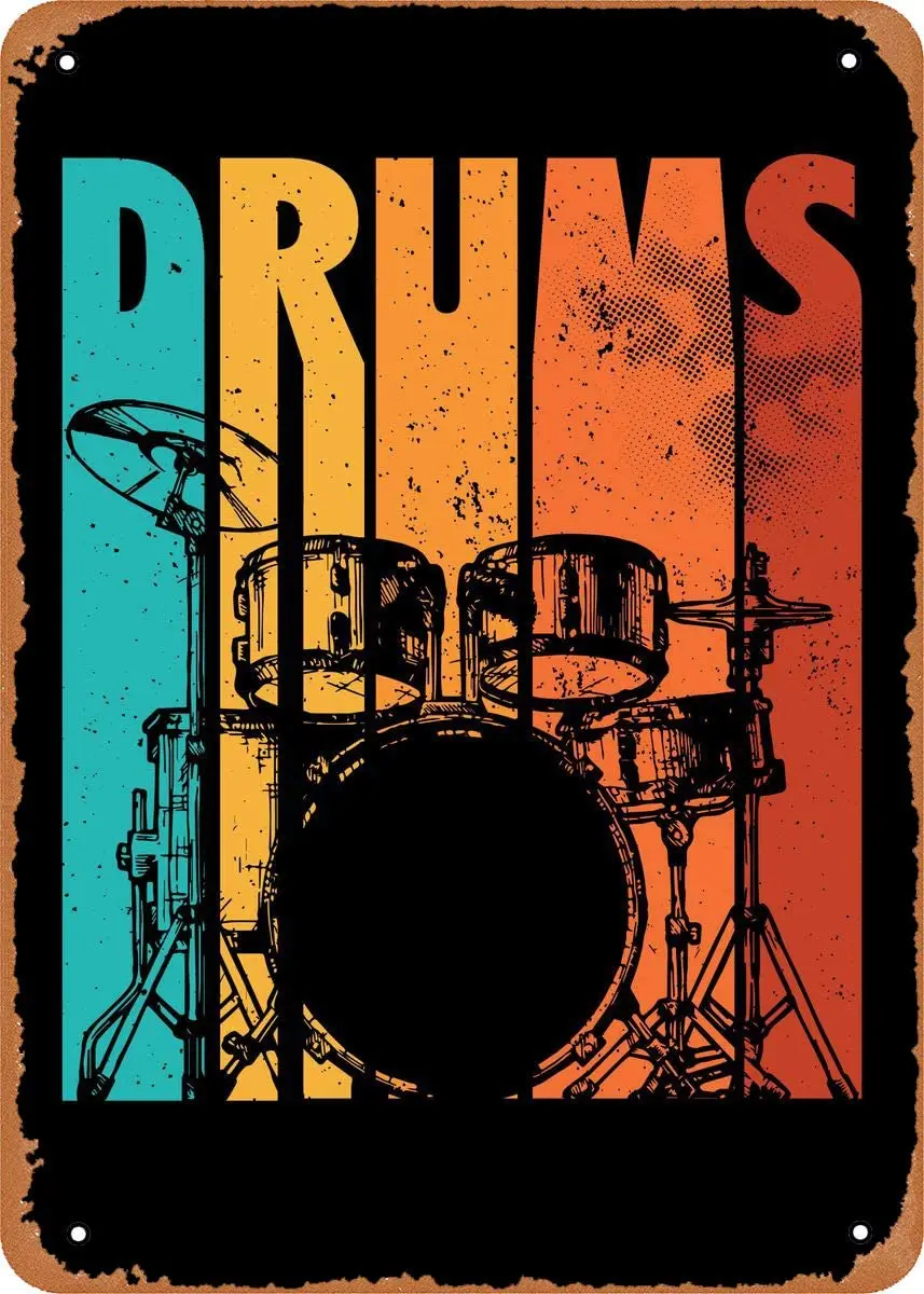 

Game Rooms Wall Poster Vintage Retro Tin Sign Bedroom Wall Decoration Musical Instruments Home Decoration Accessories Gamer Room