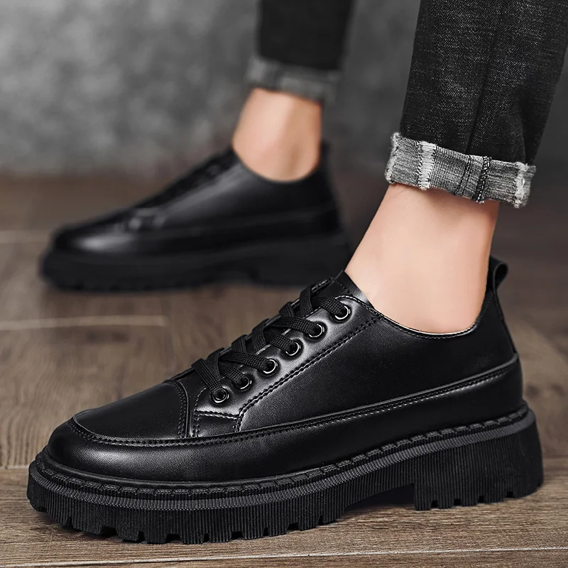 

High Quality Leather Men Shoes Autumn Work Safety Casual Wear-resistant Shoes Sneaker Fashion Flats Loafers Moccasins Size 39-44
