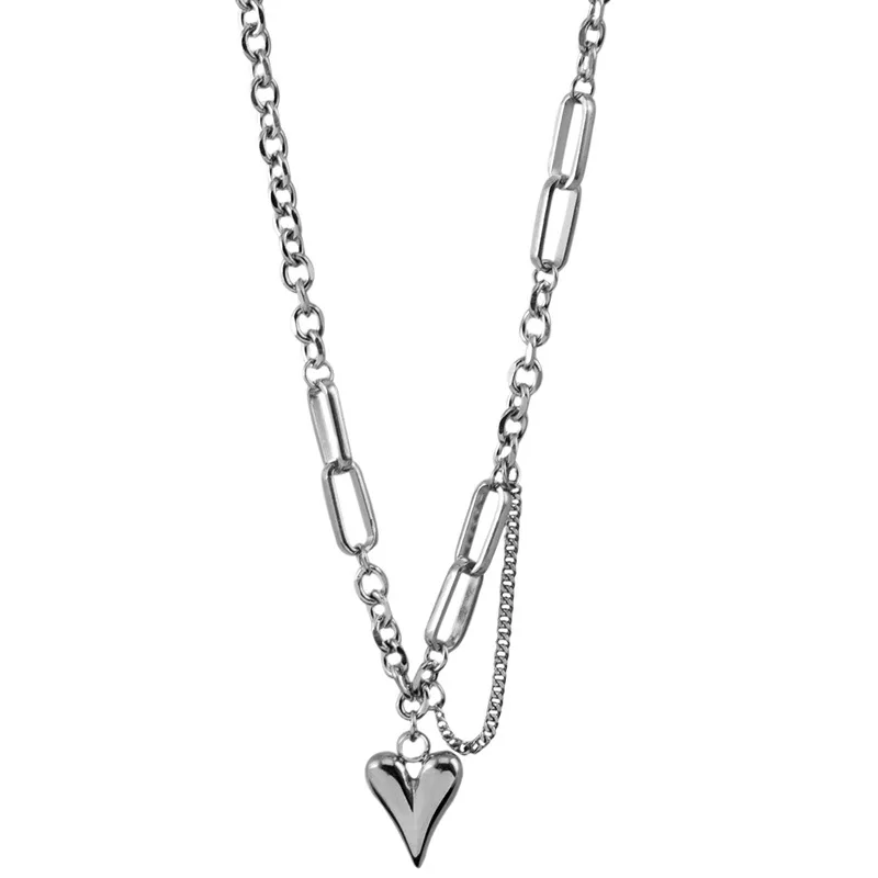

Fashion Chain Heart Necklace Women Personality Simple Choker Collares Street Design Jewellery