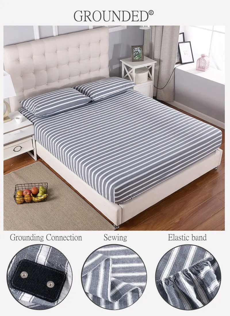 Заземление установленная простыня Стандартный двойной полный Король королевы с