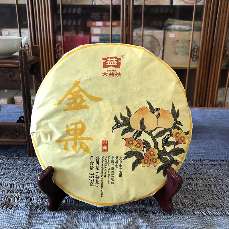 Золотые Фрукты * 2016 года Menghai Dayi Tea TAE TEA Pu erh Shu зрелый чай 357 г 1601 партия|Заварники| |
