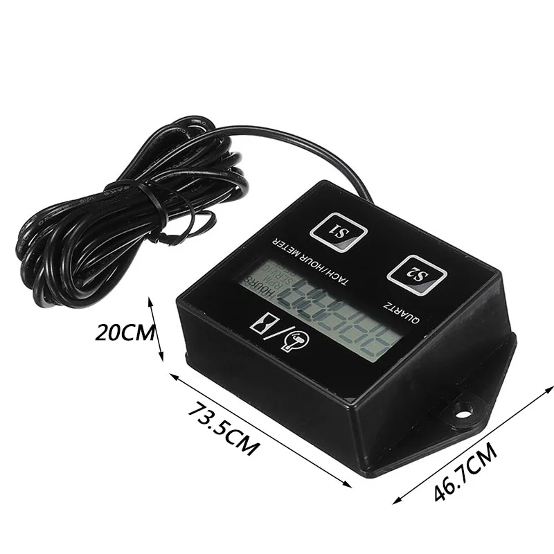 1pc Digital Engine Tach Hour Meter Tachometer RPM Gauge Inductive Waterproof For Gasoline Motorcycle Marine Chainsaw Bike Boat | Автомобили