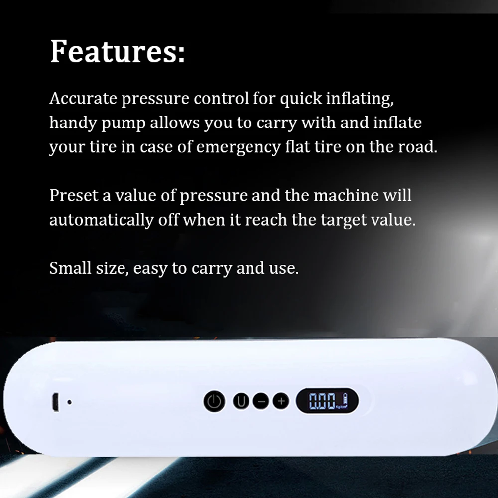 Электрический насос для велосипеда беспроводной накачки шин с аккумулятором |