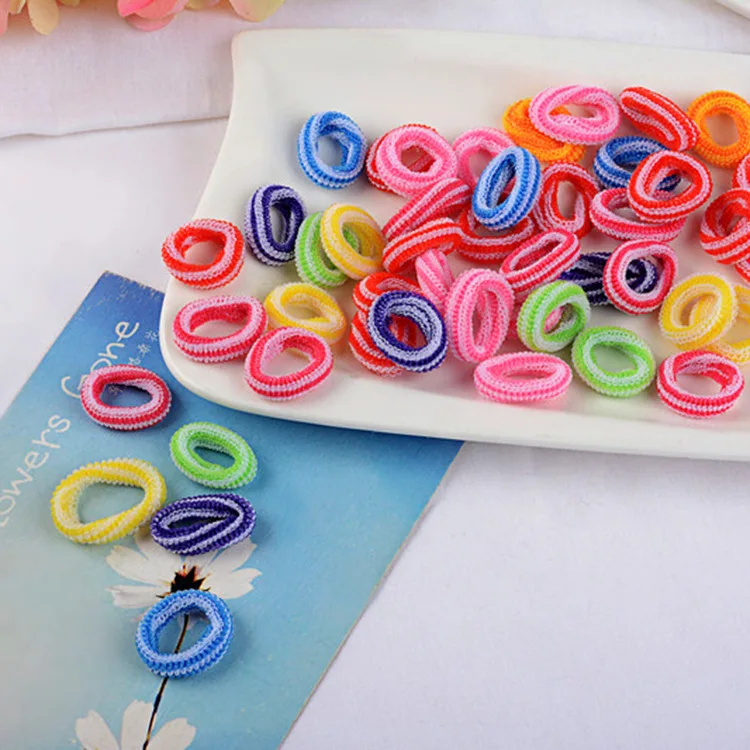 Резинки для волос Эластичные разноцветные девочек 100 шт. в партии|Аксессуары