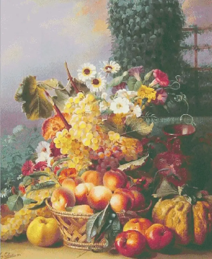 

Harvest cross stitch package big bloom 18ct 14ct 11ct cloth cotton thread embroidery DIY handmade needlework