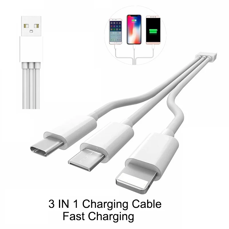 Горячий 3в1 usb type C Micro fast USB кабель type-c для iPhone XR XS Max X 8 7 кабель для зарядного устройства 0,35 М 2,8 A кабель для быстрой зарядки USB C
