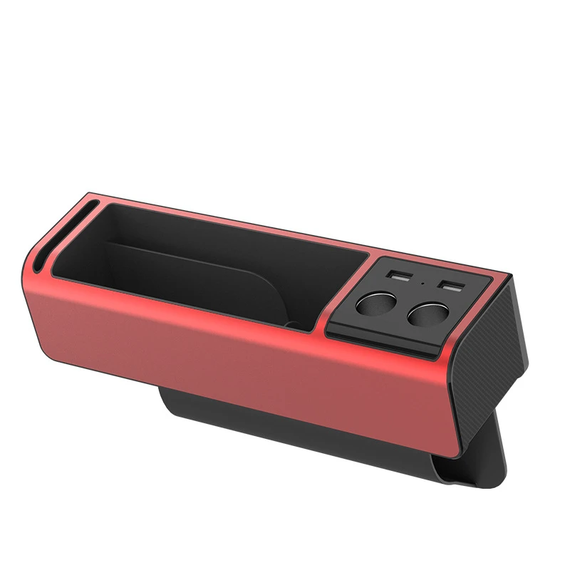 

Car Crevice Storage Box With Dual USB Charger Car Accessories Car Seat Gap built-in box car seat organizer Curved splint fixing
