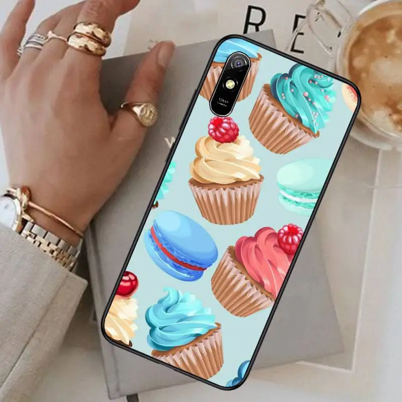 

Macarons Cupcake Phone Case For Xiaomi Redmi note 4 4X 8T 9 9s 10 K20 K30 cc9 9t pro lite max