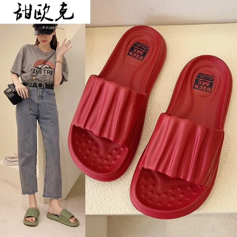 

2021 Summer Slippers Ladies Thick-soled Flip-flop Sandals Ladies Comfortable Non-slip Lazy Shoes Beach Casual Sandals for Women