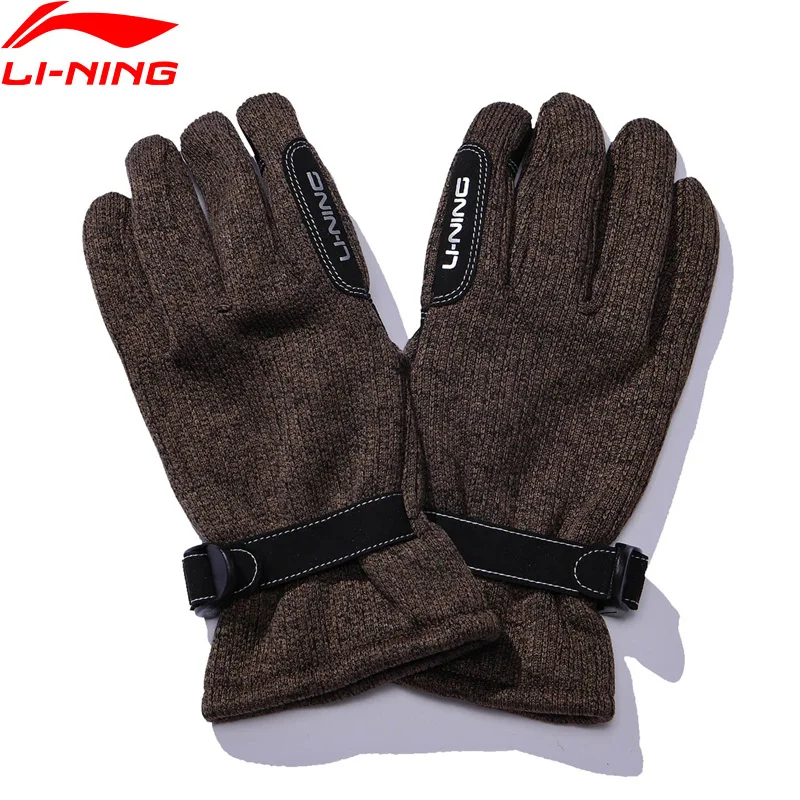 Li-Ning Для мужчин тренд перчатки для досуга теплые флисовые полиэстер Регулируемый