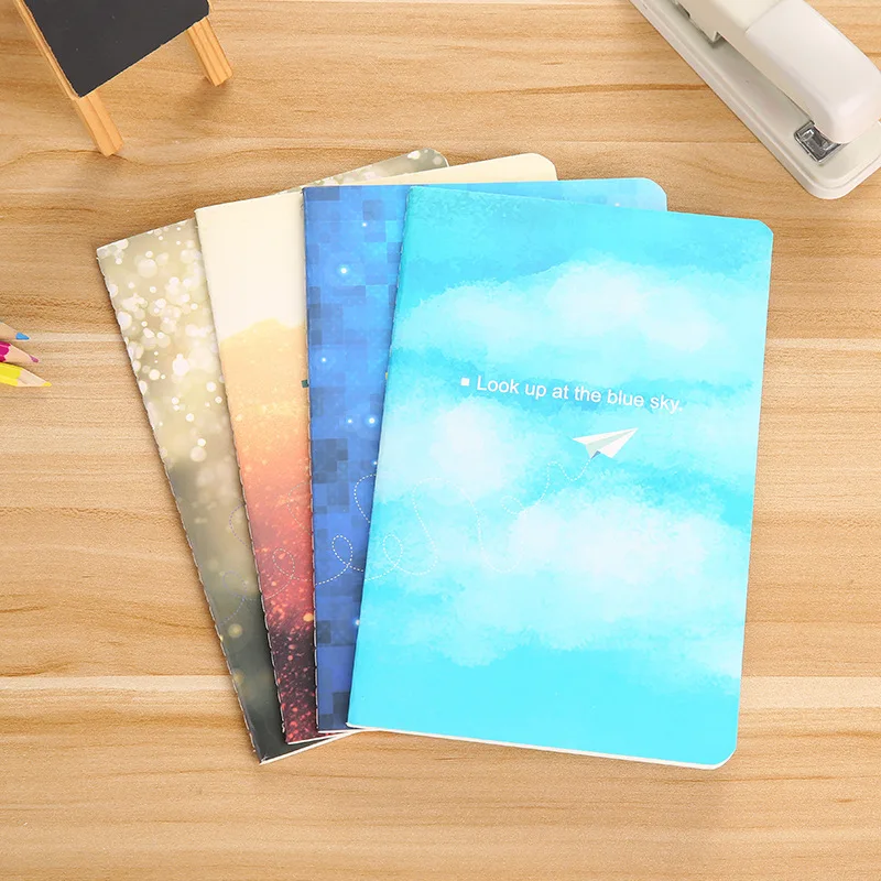 PaperPlane 4 шт./компл. школьный блокнот А5 каваи блокнот мультфильм Дневник Журнал 9 стилей блокнот 30 листов Дневник для подарков - Цвет: PaperPlane