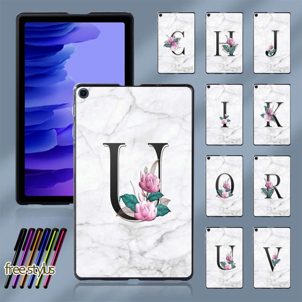 

Tablet Case for Samsung Galaxy Tab A7 10.4 Inch T500/T505 Anti-fall Initial Name Pattern Back Case + Free Stylus