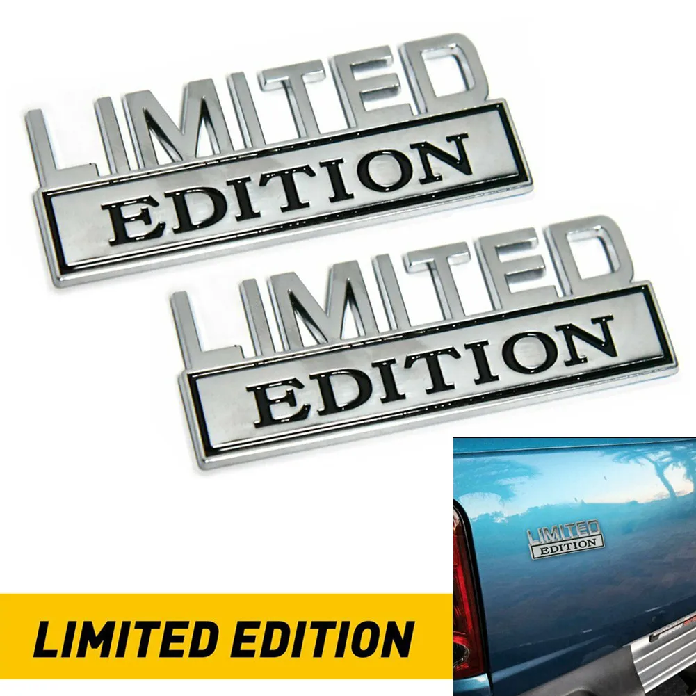 

2pcs LIMITED EDITION Chrome Emblem Badges For Chevy Ford RAM GMC Jeep Car Truck Chrome Badge Suitable For Fender Rear Box