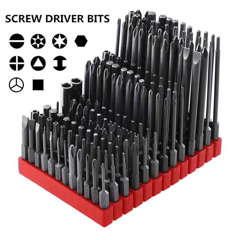 

12PCS 50 75 100mm Screwdriver Bit S2 Steel 1/4'' Hex Shank Magnetic Electric Screw Driver Bits Hand Tools Drill Screw Driver Bit